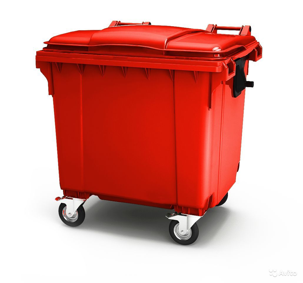 Мусорный контейнер 1100 л. с крышкой (1377*1077*1369) красный