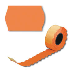 Этикет-лента МЕТО большая универсальная  26*12, волна (700 эт/200 рол.) оранжевая
