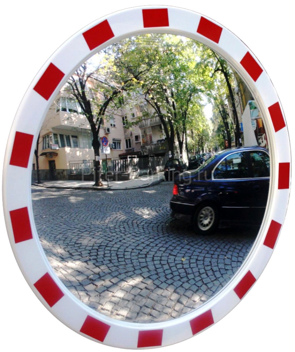 Зеркало дорожное круглое со светоотражающей окантовкой D 600 мм 