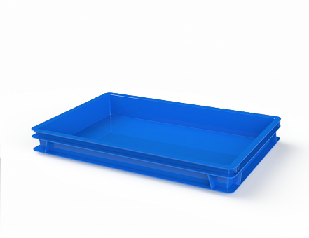Ящик для полуфабрикатов сплошной 600*400*75 мм цв синий