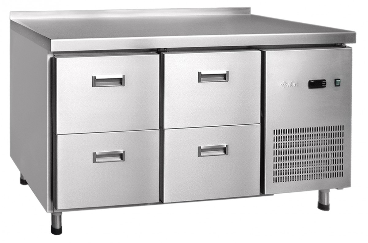 Стол холодильный СХС-70-03, 4 выкатных ящика GN-1/1, среднетемпературный, t (-2...+8 °С), 1428х705х900 мм