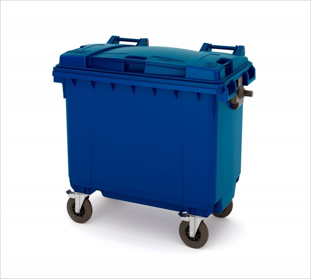 Мусорный контейнер 1100 л. с крышкой (1377*1077*1369) синий